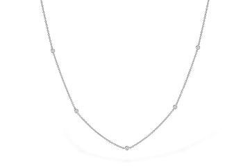 14K White Gold Bezel Set Diamond Necklace, 0.25 Carat TW
